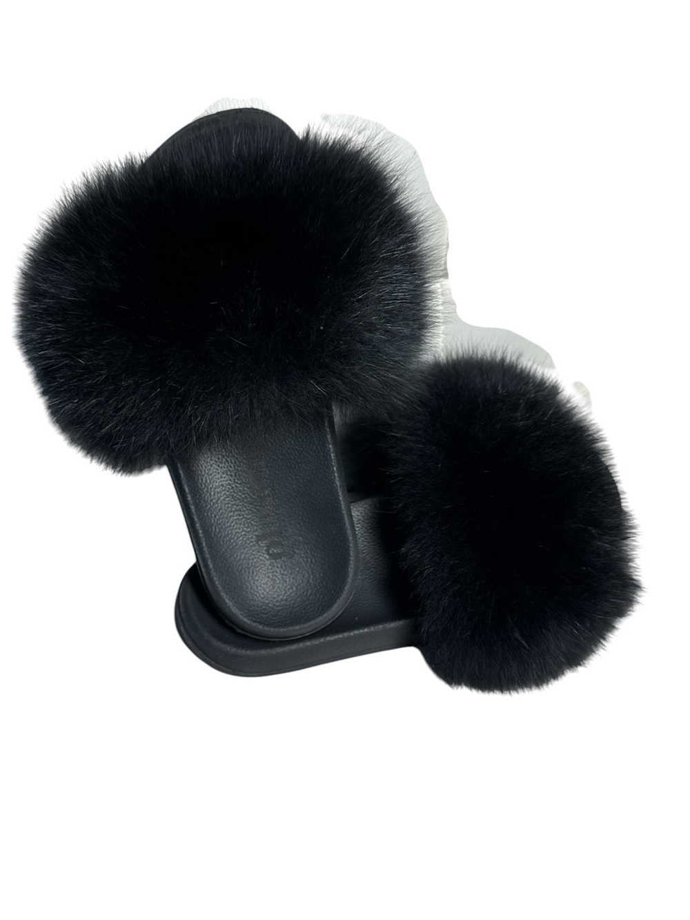 Glamanii Black Fluffy Fox Fur
Slide Sandals - Picture 2 of 10